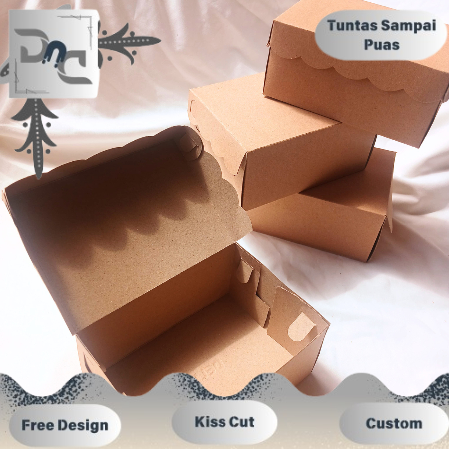 

Dus Kotak Coklat Renda Untuk Catering Makanan DND Sticker Kardus Kraft Snack Box Ukuran 10x14 Murah