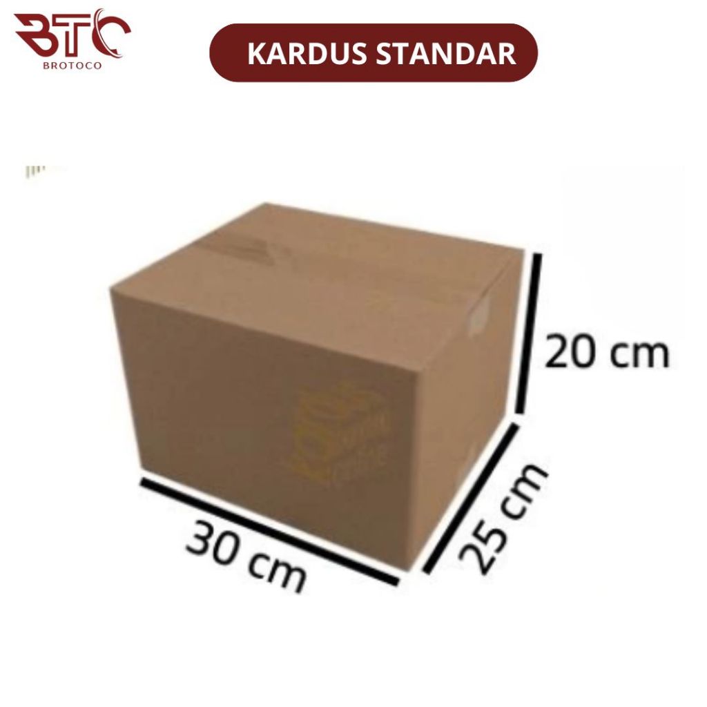 

[BROTOCO] Kardus Box Karton Kotak Dus Packing Medium Polos Uk. 30x25x20 BFlute Tebal 3 mm untuk Sembako Hampers