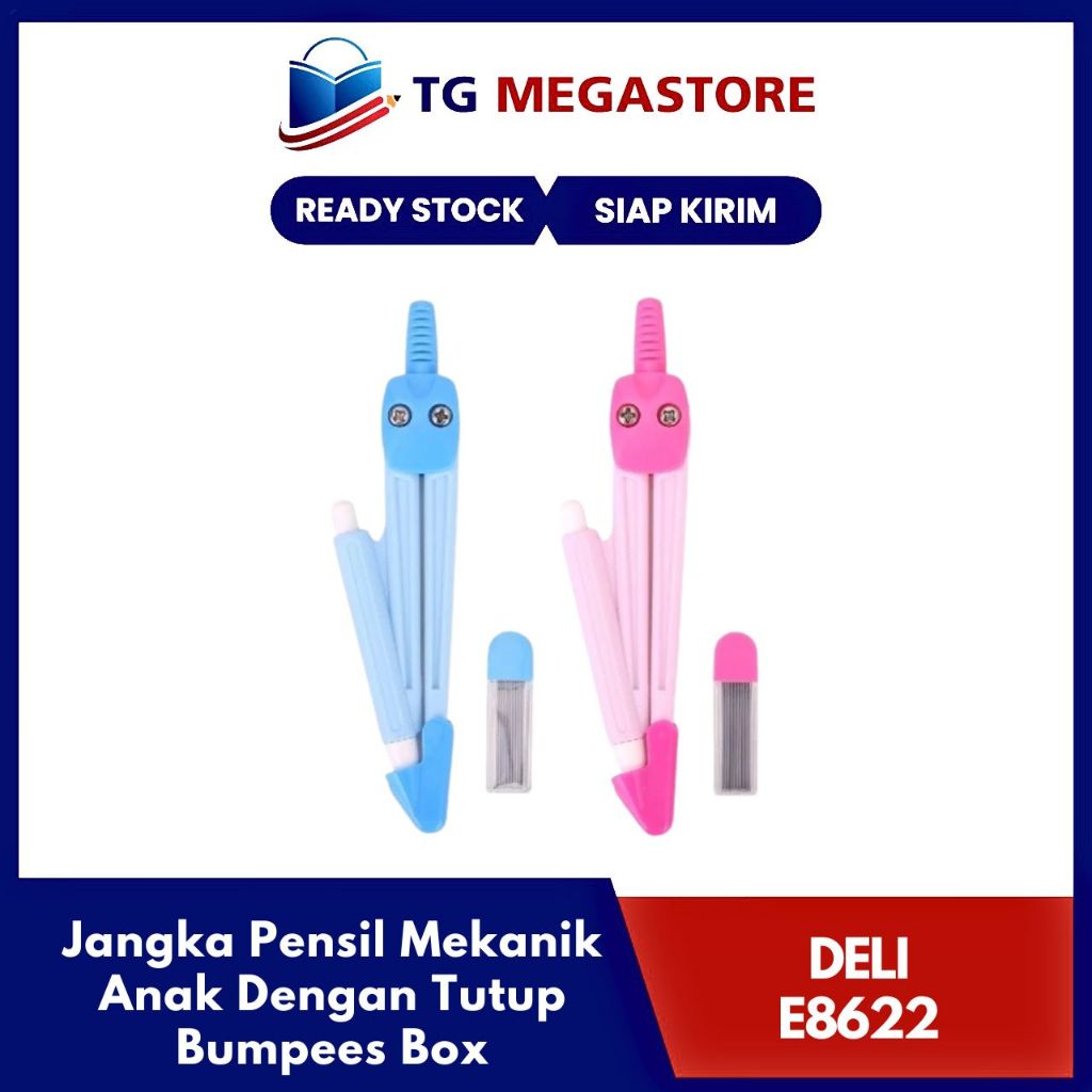 

Jangka Deli Pensil Mekanik Anak Dengan Tutup Bumpees Box - E8622