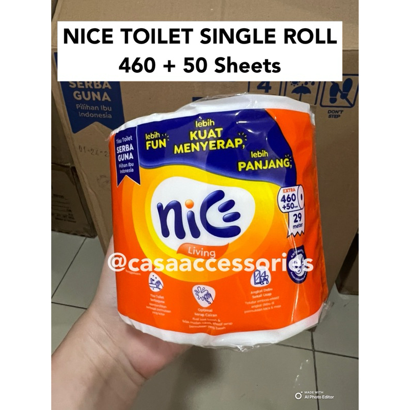 Tissue Nice 460 + 50 Sheets Tissu Tisue Tisu Bathroom Toilet Roll Gulung / Tissue Toilet Tebal