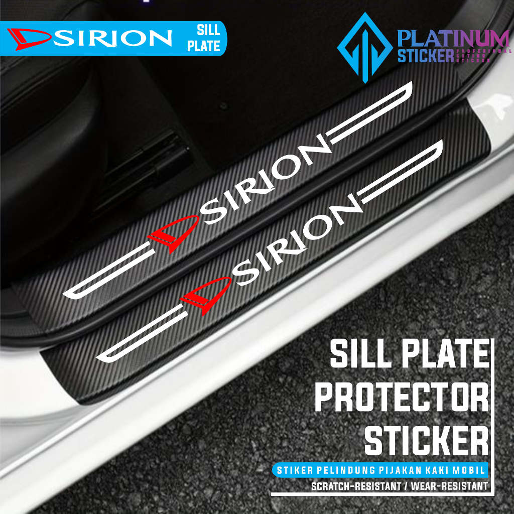 SILL PLATE KARBON 3D MOBIL SIRION STICKER CARBON 3D PIJAKAN BUMPER BAGASI MOBIL DAIHATSU SIRION 1/9 