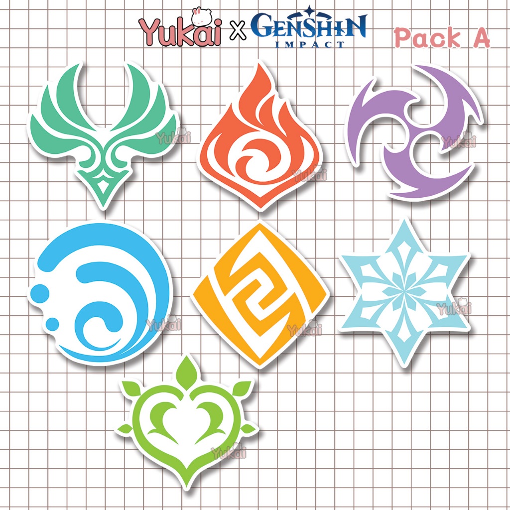 

Stiker Element Genshin Impact Premium - Sticker Pack Anime Waterproof