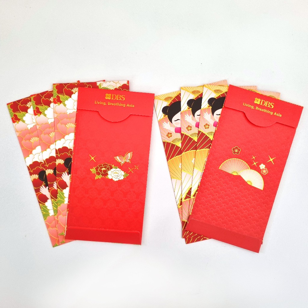 

1pc Kertas Angpau Angpao Hongbao Amplop Merah Panjang Imlek Sincia Gong Xi Fa Cai Premium Bank DBS Singapore