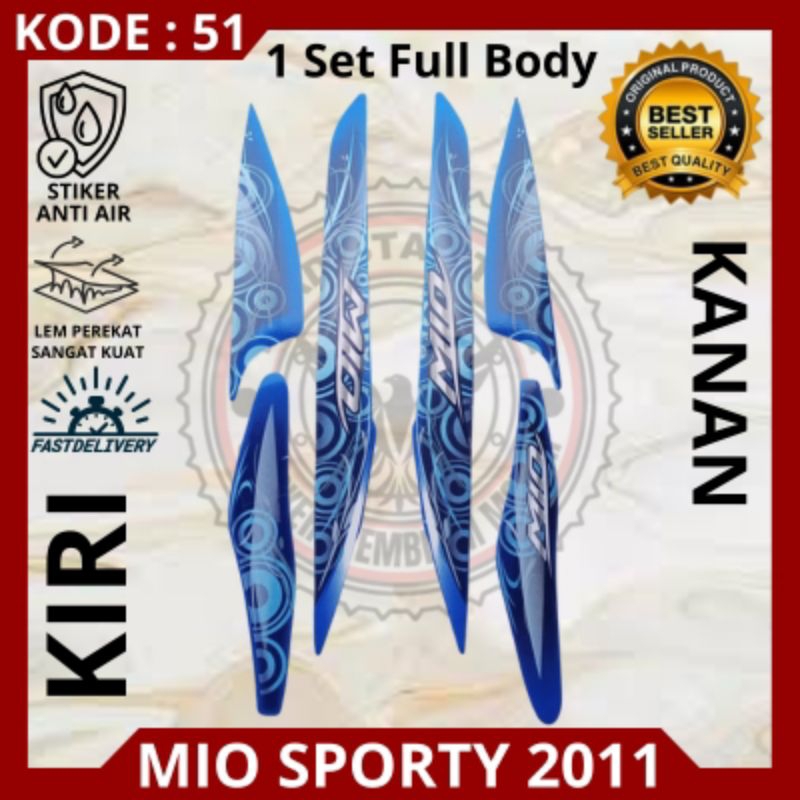 Stiker/striping motor Yamaha Mio sporty tahun 2011/stiker Mio sporty 2011/Decal Mio sporty 2011 warn