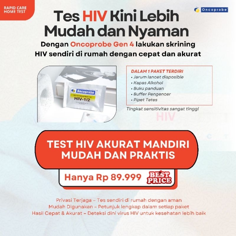 Tes HIV oncoprobe generasi 4 Akurat Tes HIV mandiri dirumah