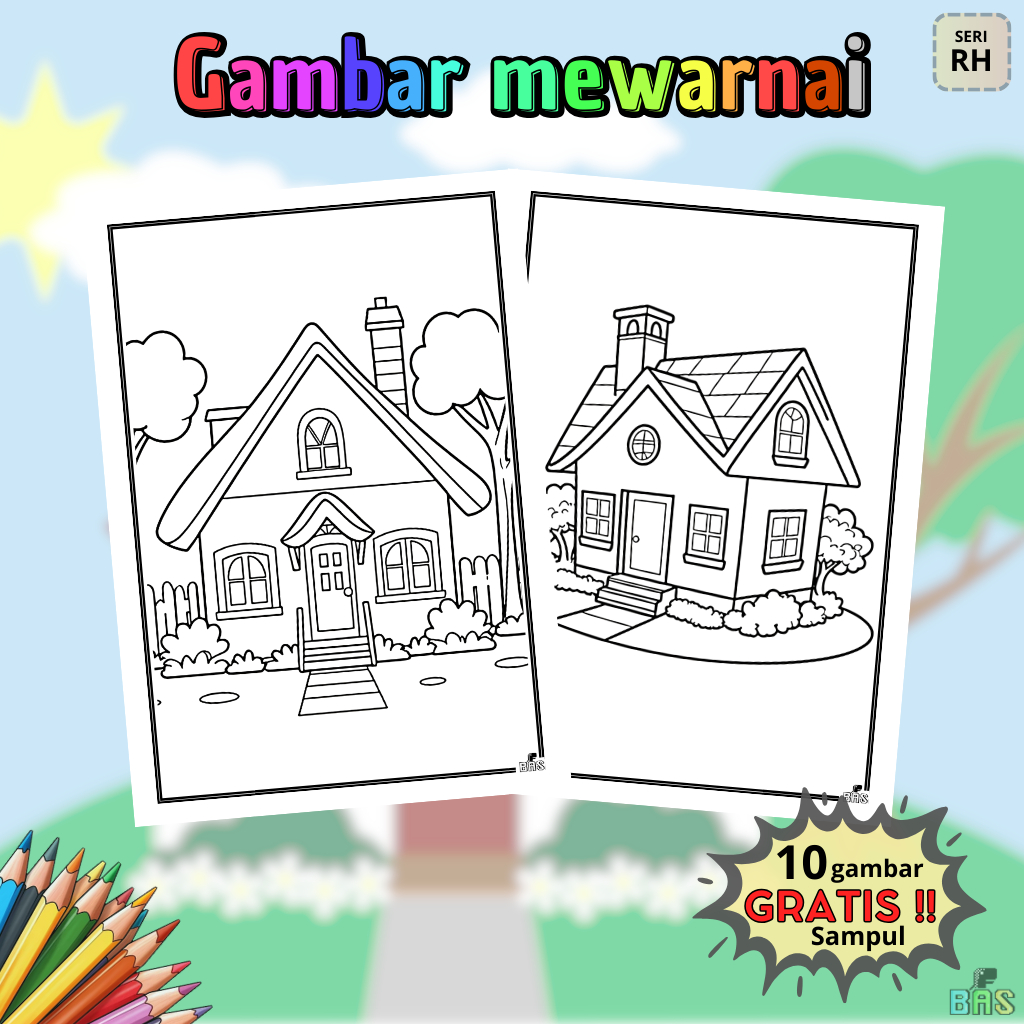 

Mewarnai gambar 10 lembar A5 tema Rumah untuk anak PAUD TK SD kertas HVS 80 gsm terlaris termurah