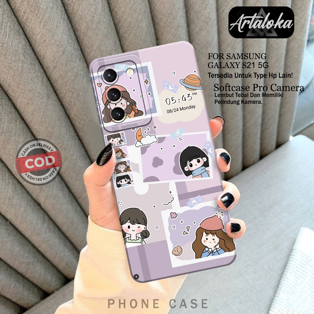 Case Hp Samsung Galaxy S21 5G Fashion Case Kartun Case Samsung Galaxy S21 5G Silikon TPU Pro Camera 