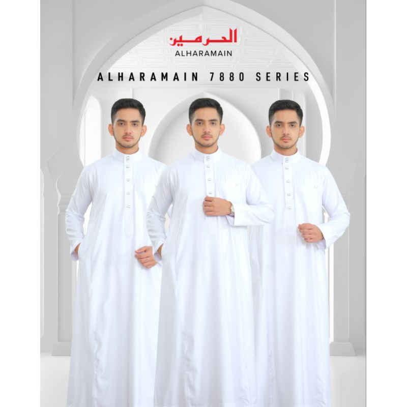 AL Haramain Jubah/Gamis Pria Remaja Dan Dewasa Bahan SemiWoll |Putih
