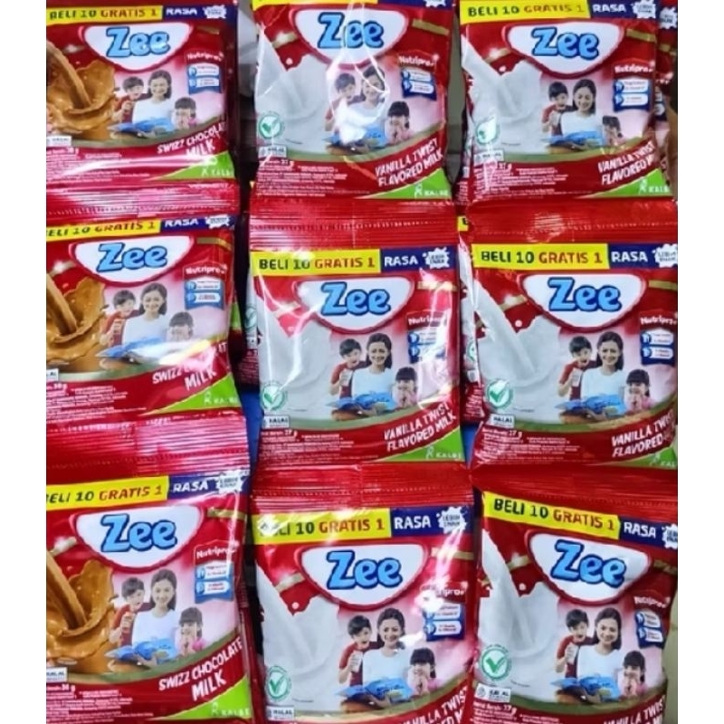 

Zee Susu sachet rasa coklat 1 renceng isi 10 sachet + GRATIS 1 sachet 38g