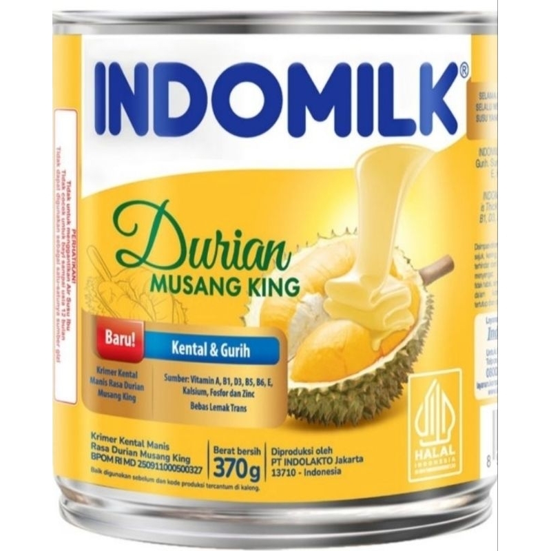 

Indomilk Durian Musang King Kaleng 370Gr / Susu kental manis durian / SKM DURIAN