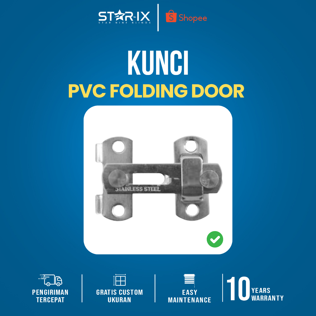 KUNCI Pintu Lipat PVC Folding Door STAR-IX (Aksesoris tambahan)