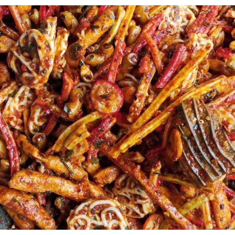 

SEBLAK MIX CAMPUR PEDAS DAUN JERUK ISI 500 GRAM