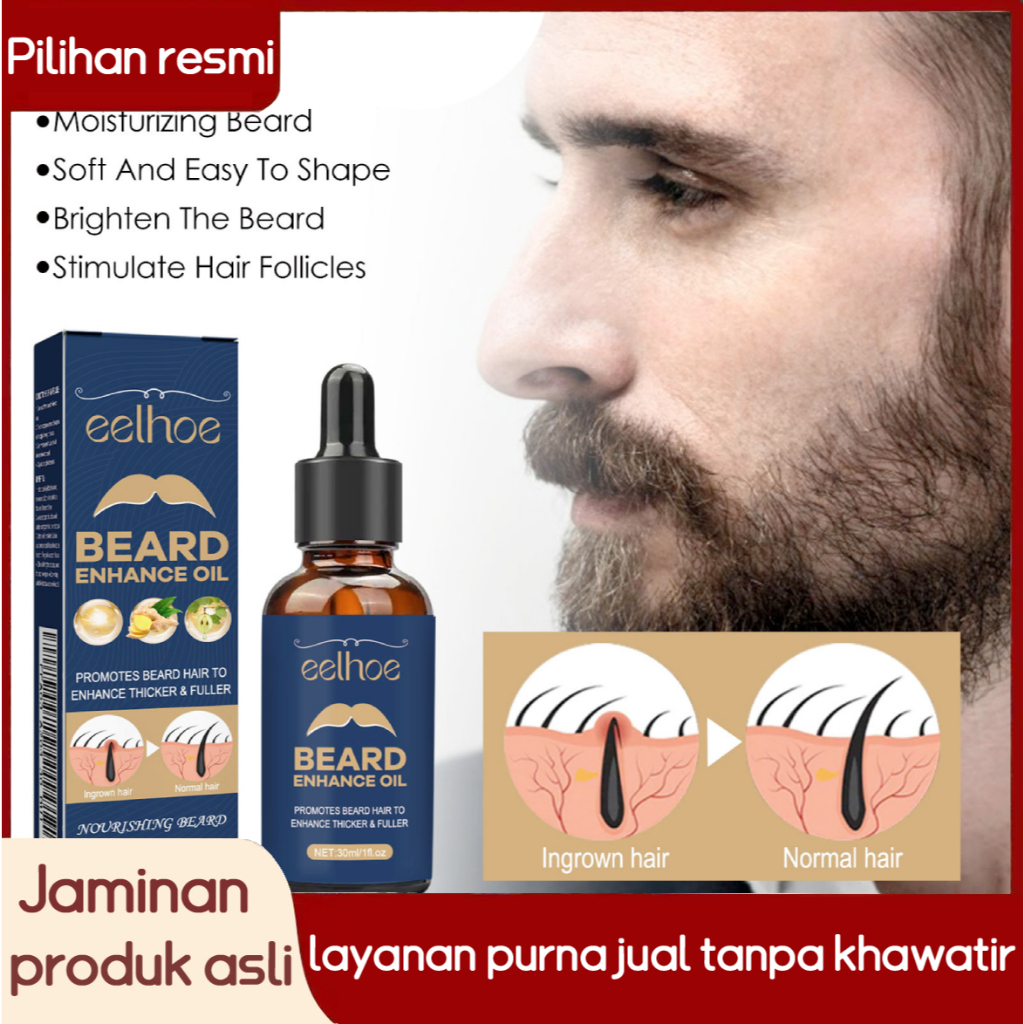 EELHOE Beard Enhance Oil 30ml Men Beard Growth Oil Minyak Penumbuh Kumis Beard Oil Serum Enhancer Be