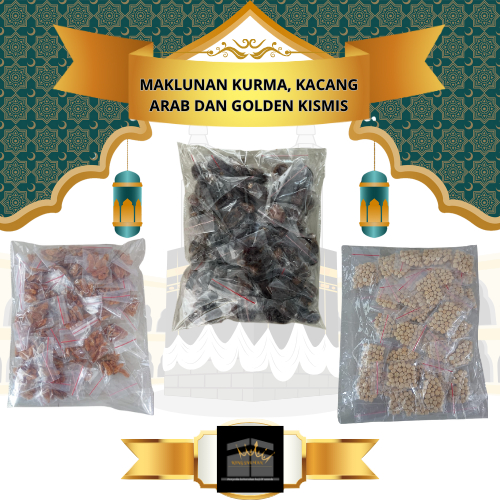 

maklun Kurma Khalas, Kacang Arab dan Golden kismis paket kemasan per klip sudah di maklon