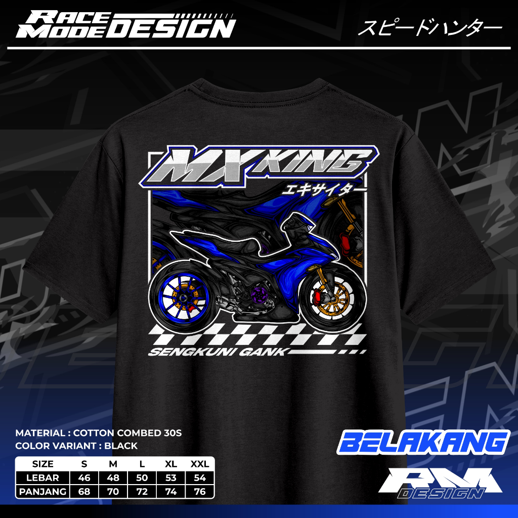 Baju Kaos Sengkuni Gank Mx King Atasan Pria Distro Race Mode Design Bahan Halus Warna Hitam Model Ke