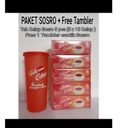

teh celup sosro isi 5 pack 1 pack isi 5 bungkus free tumbler