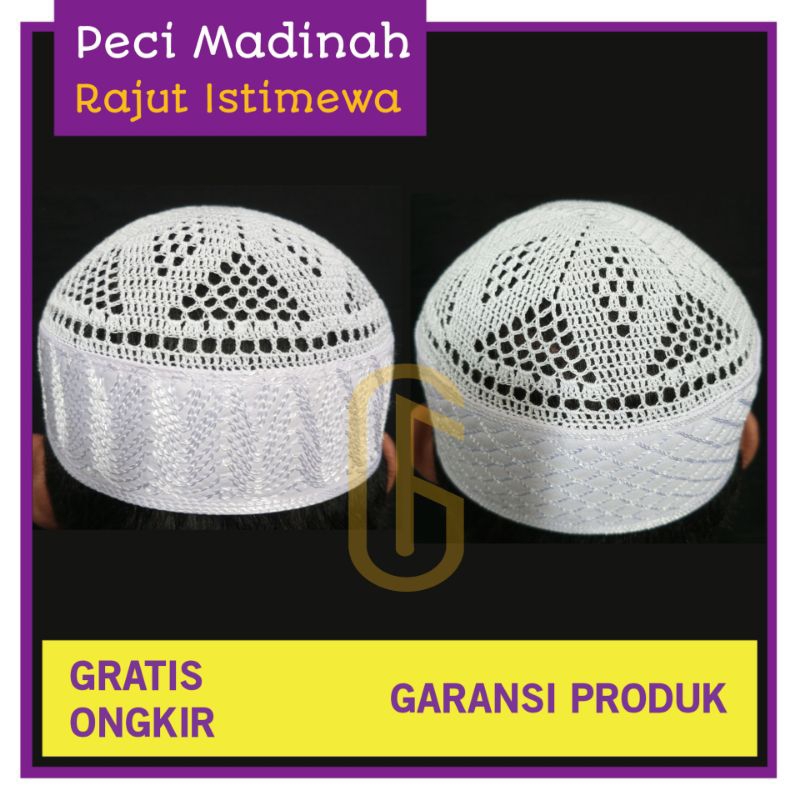 Peci Madinah Rajut Motif Bangladesh Istimewa Peci Haji