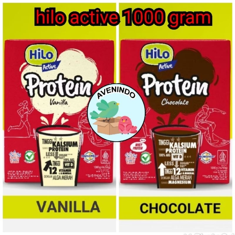 

hilo active protein 1000 gram 1kg coklat vanila