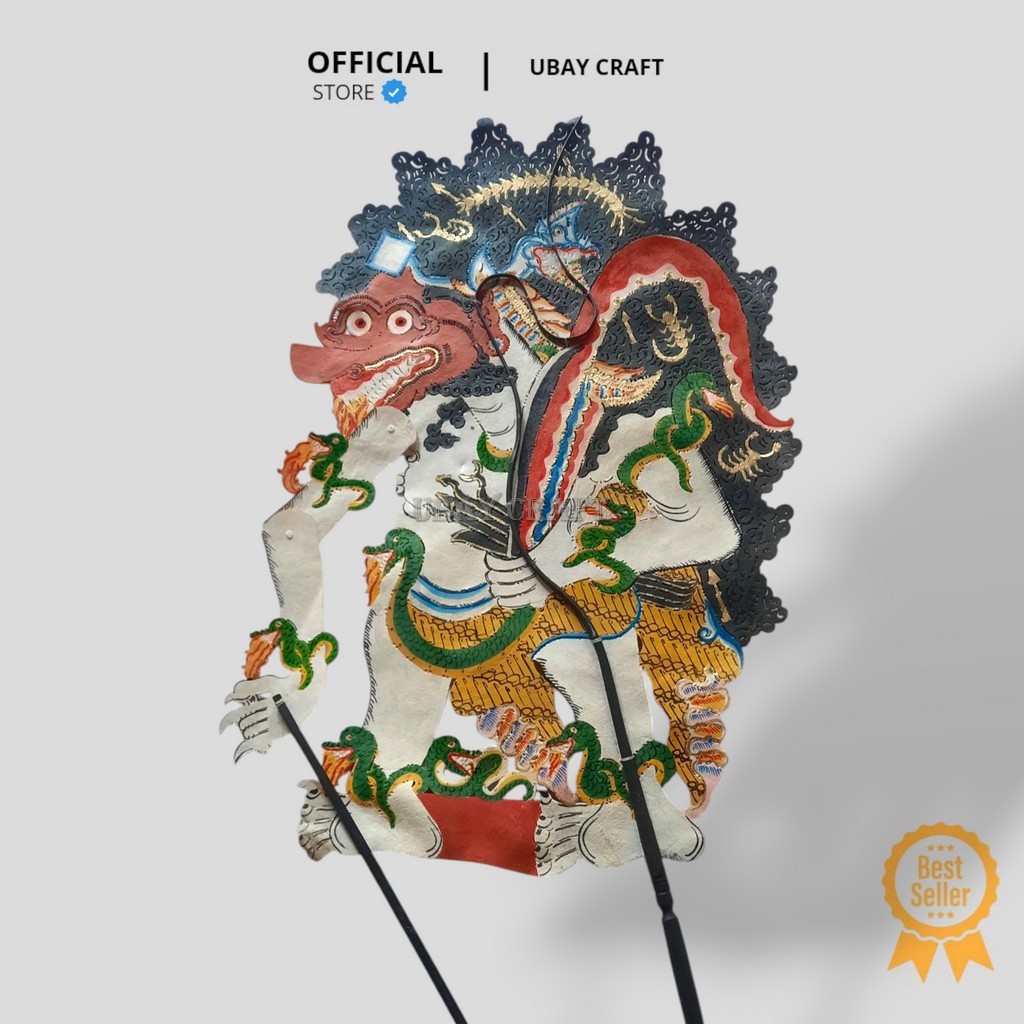 Wayang kulit sapi termurah Buto Amral Triwikromo Putih Jumbo  -+80  Cm Kulit Asli