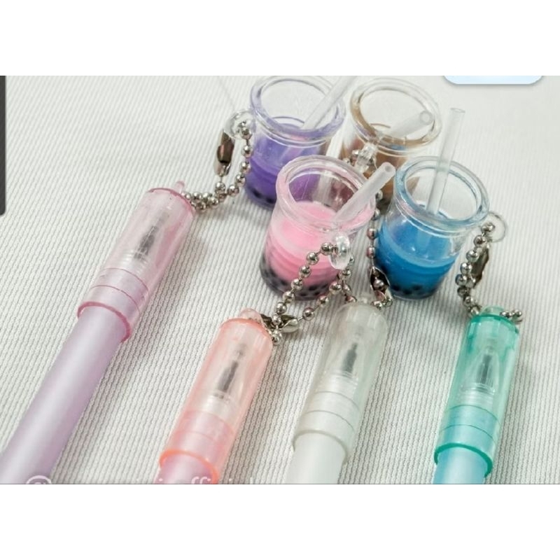

OBRAL pulpen gel lucu dengan Gantungan minuman Boba Bubble Tea Milktea