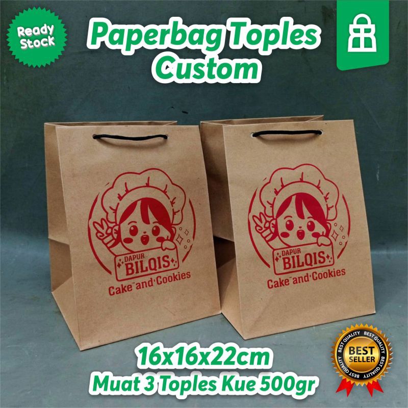 

Paperbag Toples Cookies Free Desain pxlxt 16x16x22, Paperbag Toples Kue Kering, Tas Wadah Kue Kering