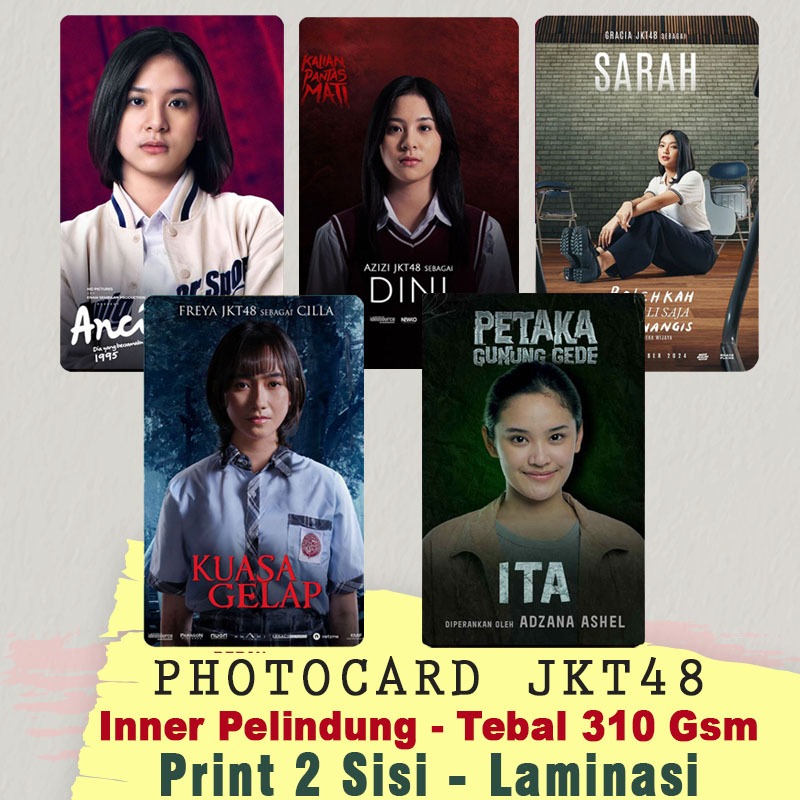 Photocard Exclusive Freya Gracia Zee JKT48 Member Main Film Gambar Bolak-balik Ada Tanda Tangan