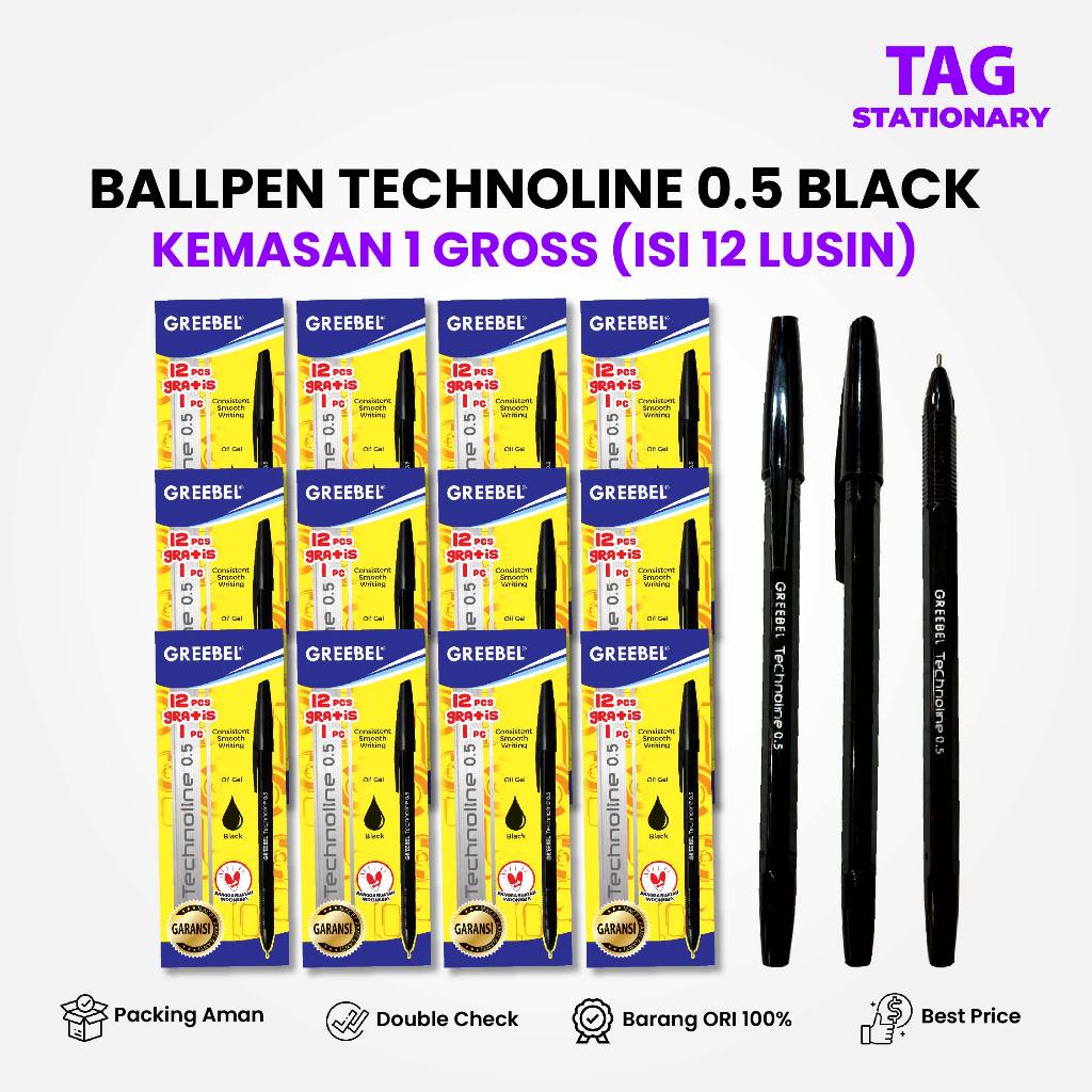 

GREEBEL Pulpen Ballpen 12 Lusin (1 GROSS= 156 PCS) / Ballpoint Bolpen Bolpoin Pena Gel