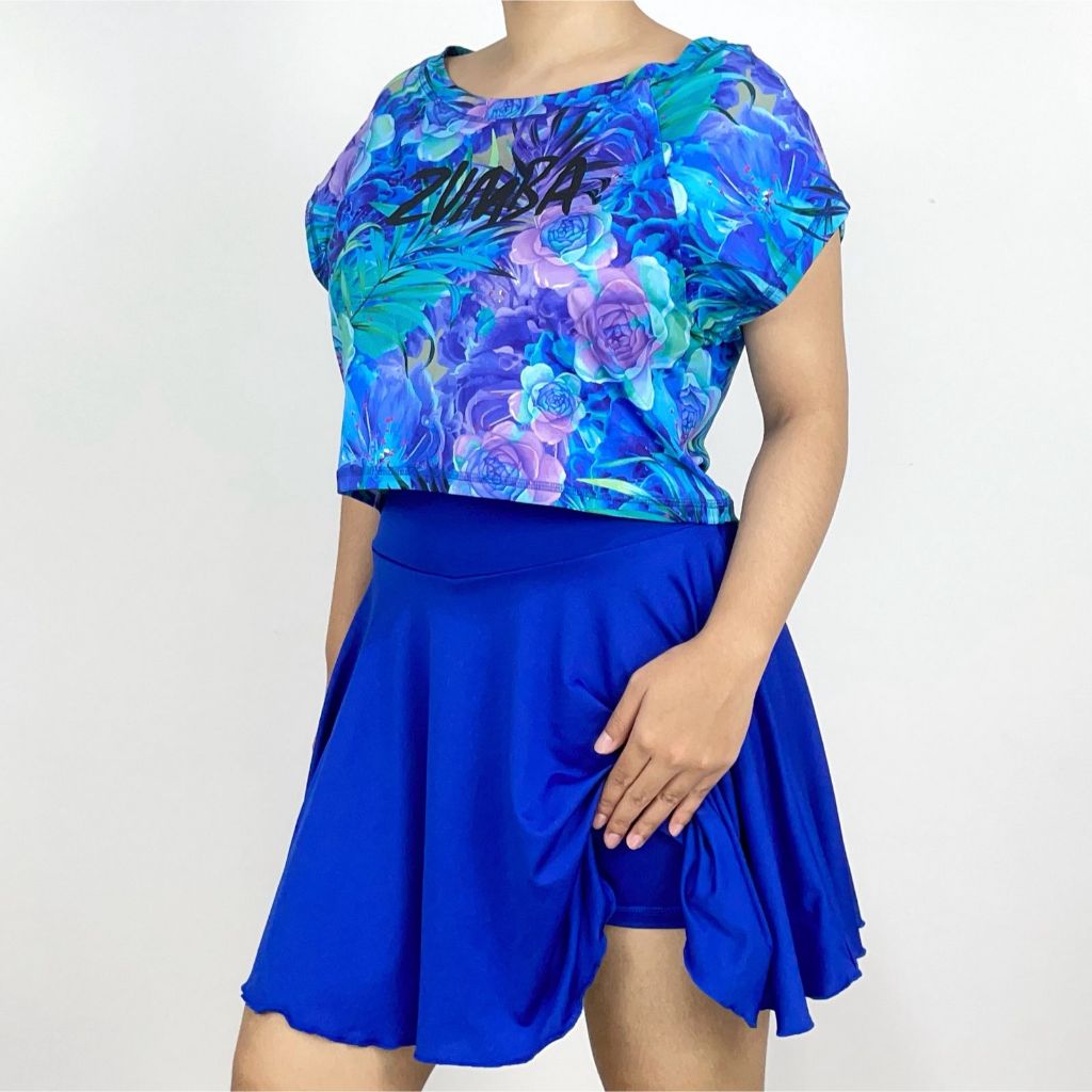 SETELAN KAOS SABRINA/SET CROP ROK ZUMBA MINI SKIRT/SABRINA ROK MINI SETELAN