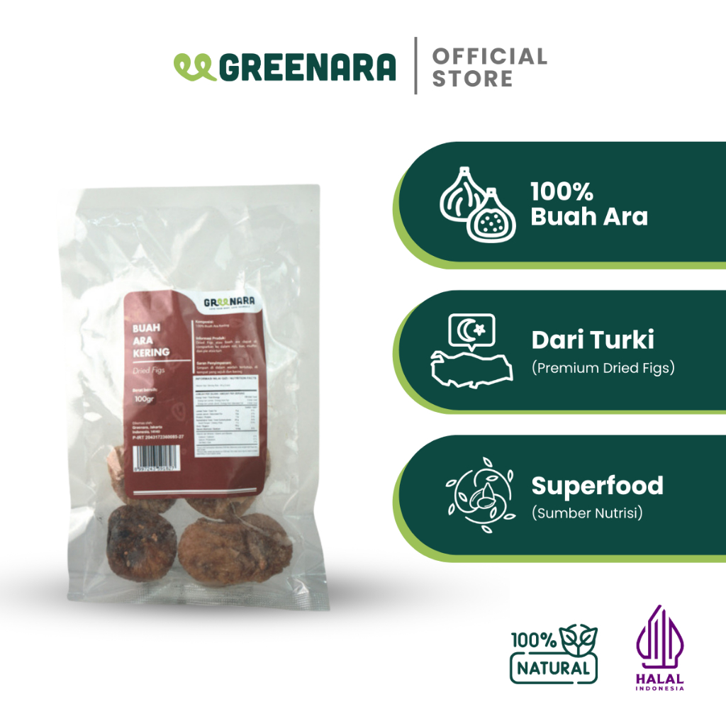

Greenara - Buah Ara Tin Kering 100gr / Dried Figs