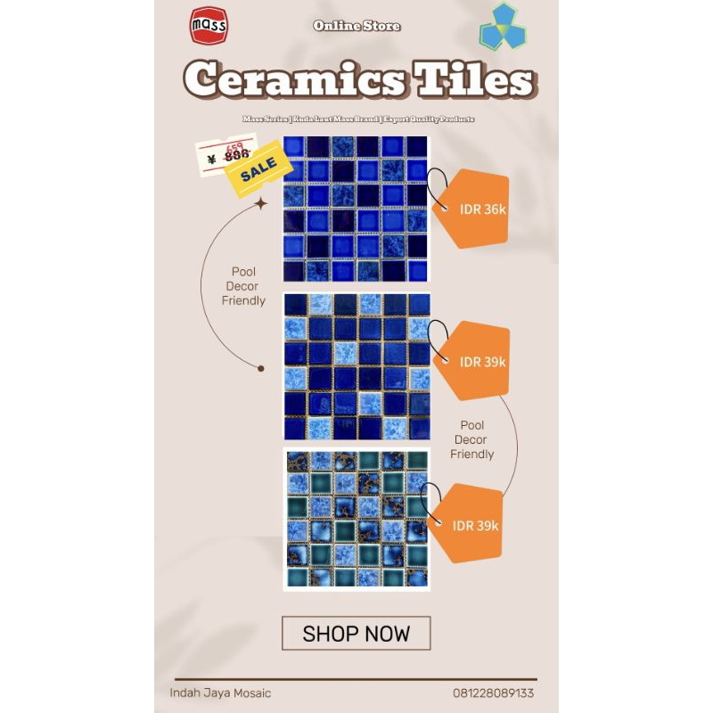 mosaic SQ mix 514sn | mosaic kolam renang 30x30 cm