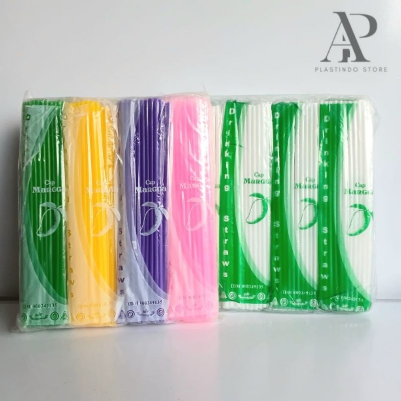 Sedotan Plastik Sedotan Mangga Putih & Warna ( Pak ) [ Original ]