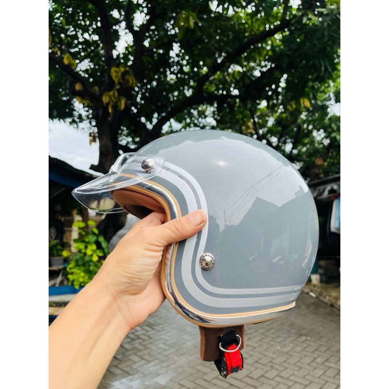 Helm Motor wanita dewasa Hijab premium Busa coklat