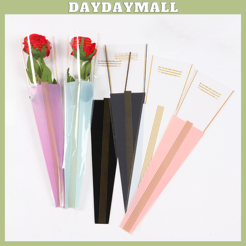 

50 LEMBAR Wrapping Plastik Instant Mini Buket Mawar Single Rose Bunga Mawar SF12