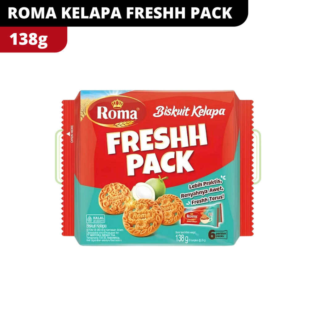 

ROMA BISKUIT KELAPA FRESHH PACK ISI 6 x 23g [138g]