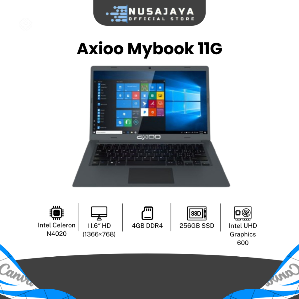 Axioo Mybook 11G Celeron N4020 4GB 256GB SSD 11.6 inci Win 10 Pro