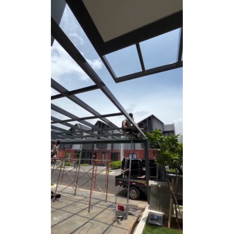 Kanopi solarflat bening/anti panas