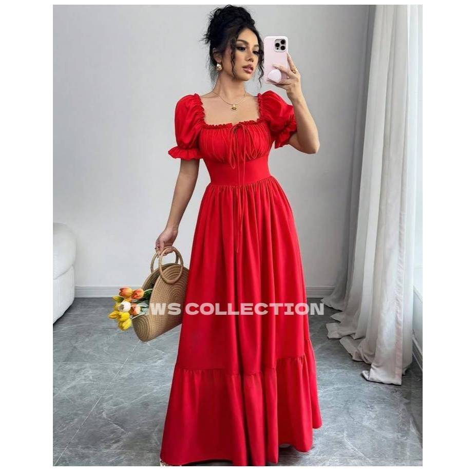 Terbaru Dress Modern Vintage / Dress Prancis Ala kerajaan Baju Panjang Wanita Gaun Pesta