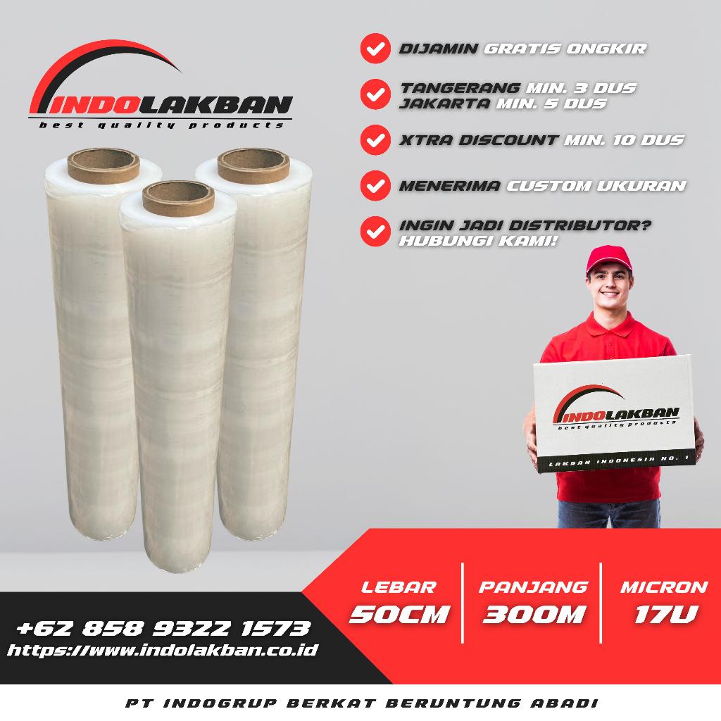 

( PER ROLL ) INDOLAKBAN PLASTIK WRAPPING / STRETCH FILM 50 CM X 300 M
