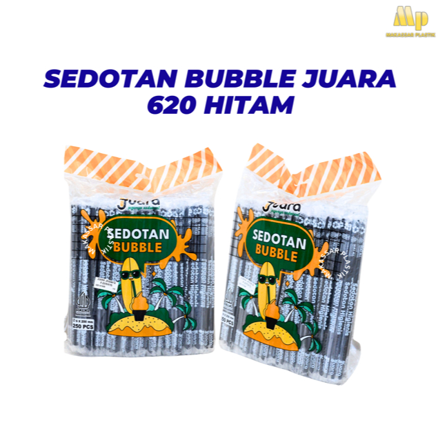 SEDOTAN BUBBLE JUARA 620 HITAM / SEDOTAN MINUMAN / SEDOTAN PLASTIK @250 PCS