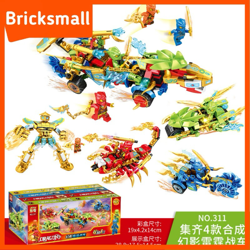 TERMURAH Mainan anak balok susun Ninja bricks ninja  robot motor gede keren