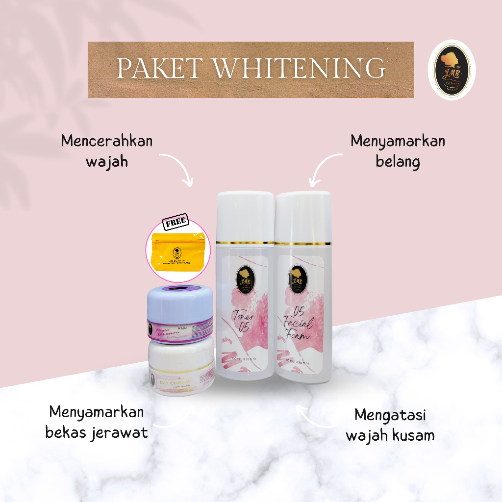 JMB JM Beauty set whitening | JMB Skincare | mencerahkan wajah | menyamarkan garis halus