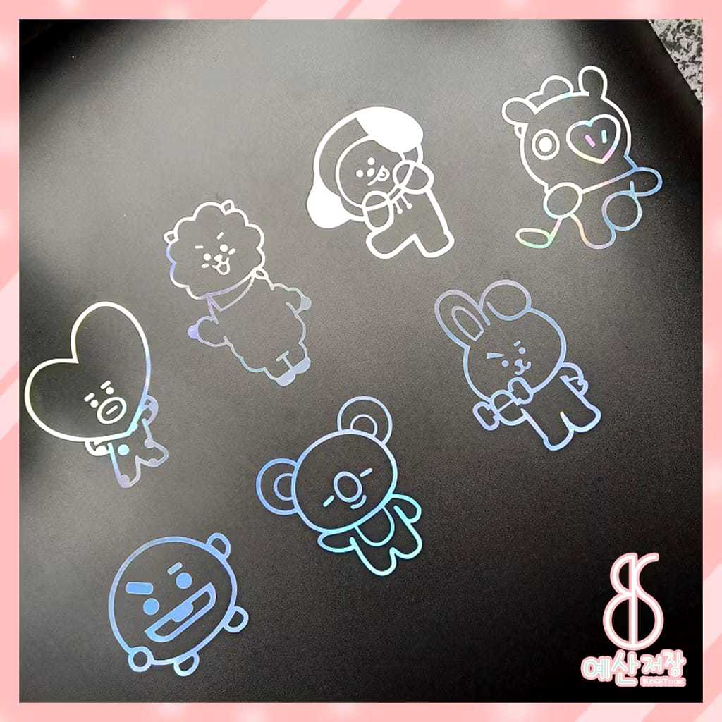 

[BS] BISA COD Sticker Warna Warni Hologram Transparant Stiker Lucu Kartun - KP085