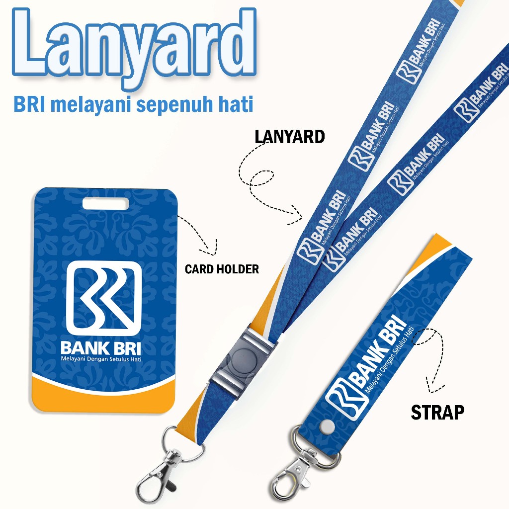

STRAP LANYARD CARD HOLDER BRI Gantungan Kunci, Handphone, ID Card