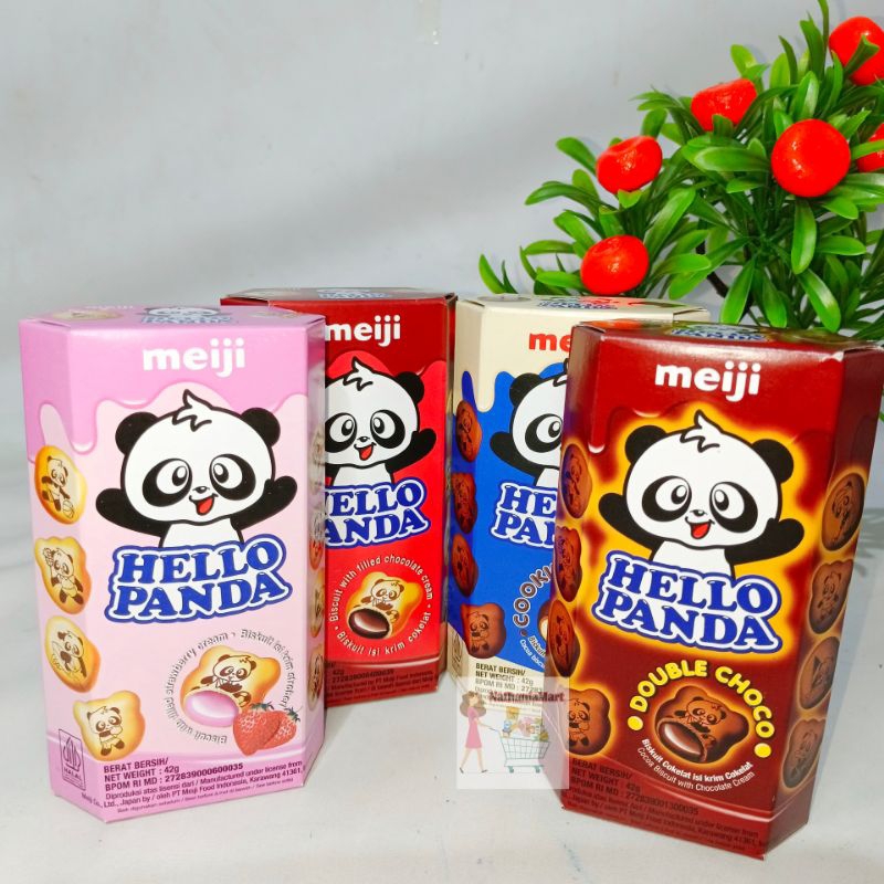 

Hello Panda Biskuit Cokelat, Stroberi, Cookies Cream, Double Choco 42 Gram