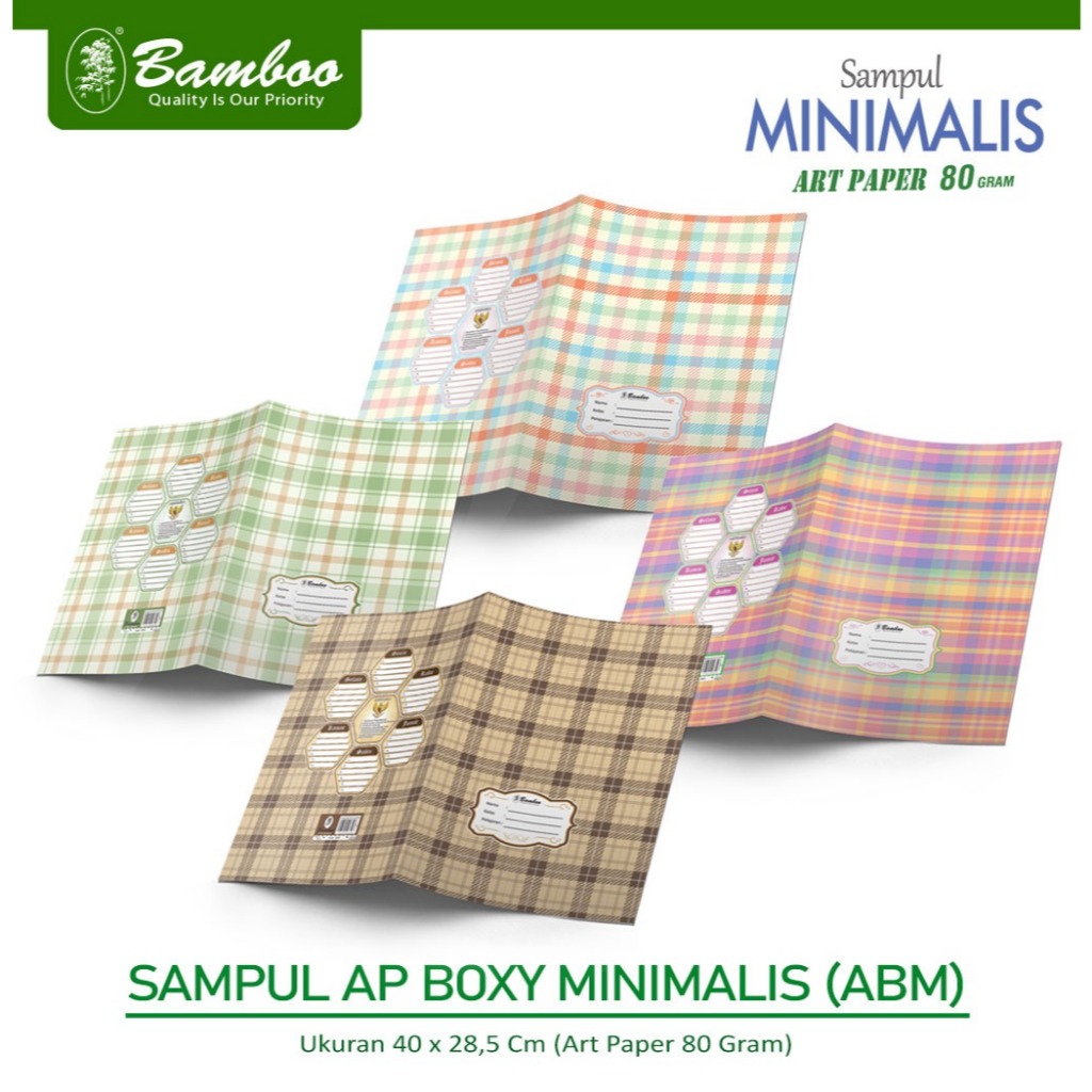 

Bamboo Sampul Art Paper Boxy Minimalis ( 20 Lembar )