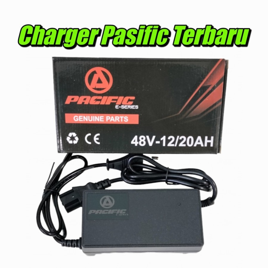 Charger baterai cas adaptor sepeda listrik exotic 48v-12AH 1set high quality sni new