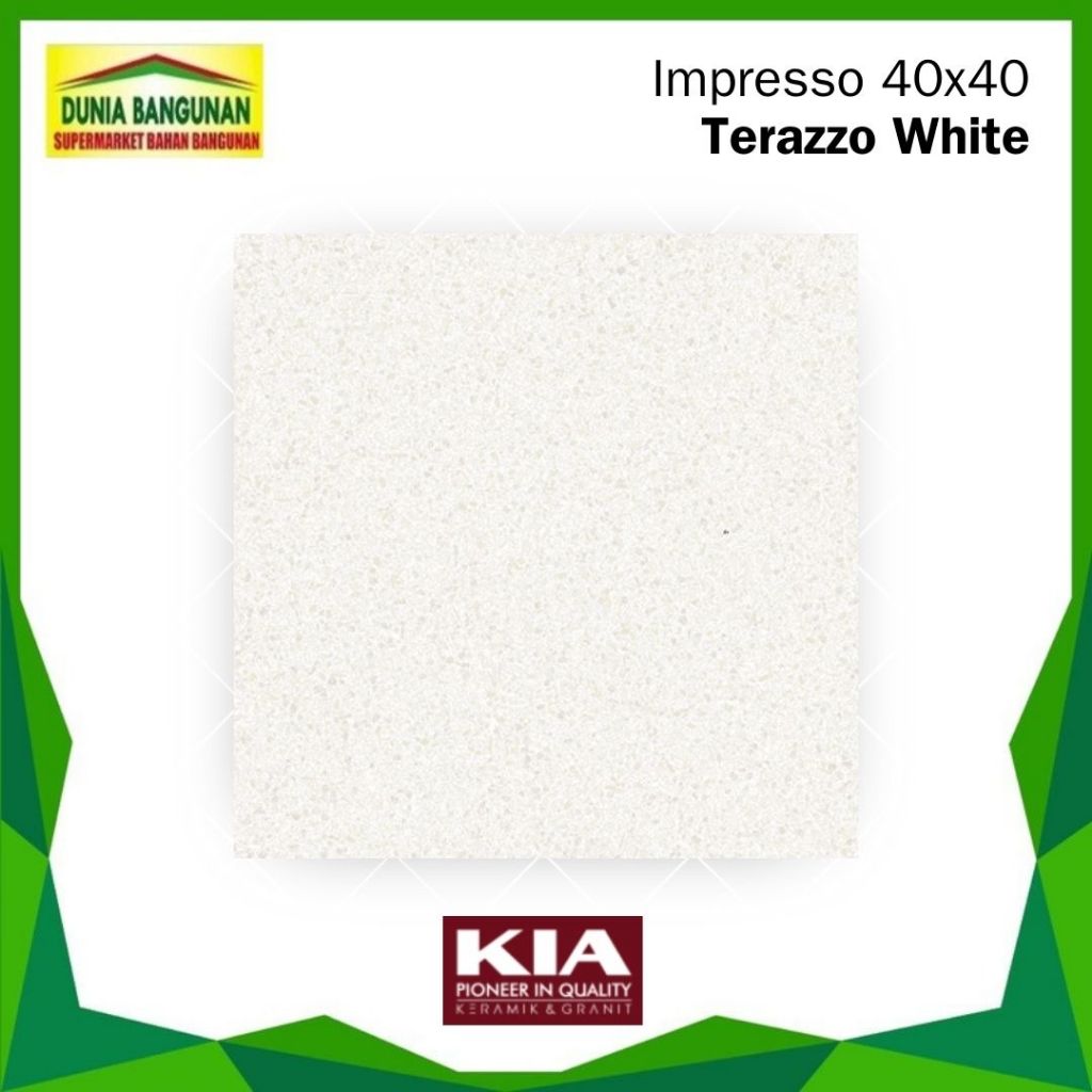 Keramik 40x40 Lantai Kasar KIA Terrazo White Keramik Lantai / Keramik Lantai Kasar Anti Slip