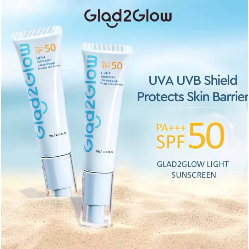 Ready StokGlad2Glow Light Sunscreen Gel SPF 50 PA+++/Sunscreen 30g
