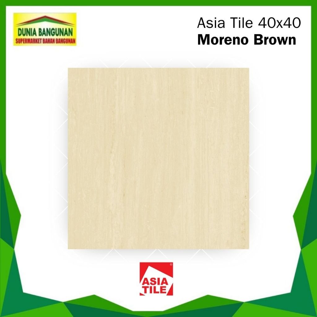 Keramik 40x40 Asia Tile Moreno Brown Keramik Lantai Glossy / Keramik Lantai Kamar / Keramik Lantai R