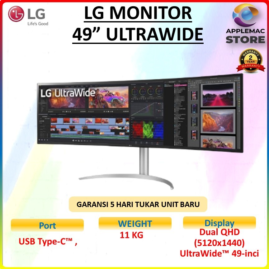 LG SMART MONITOR 49WQ95C 49" Dual QHD Nano IPS UltraWide Curved Monitor